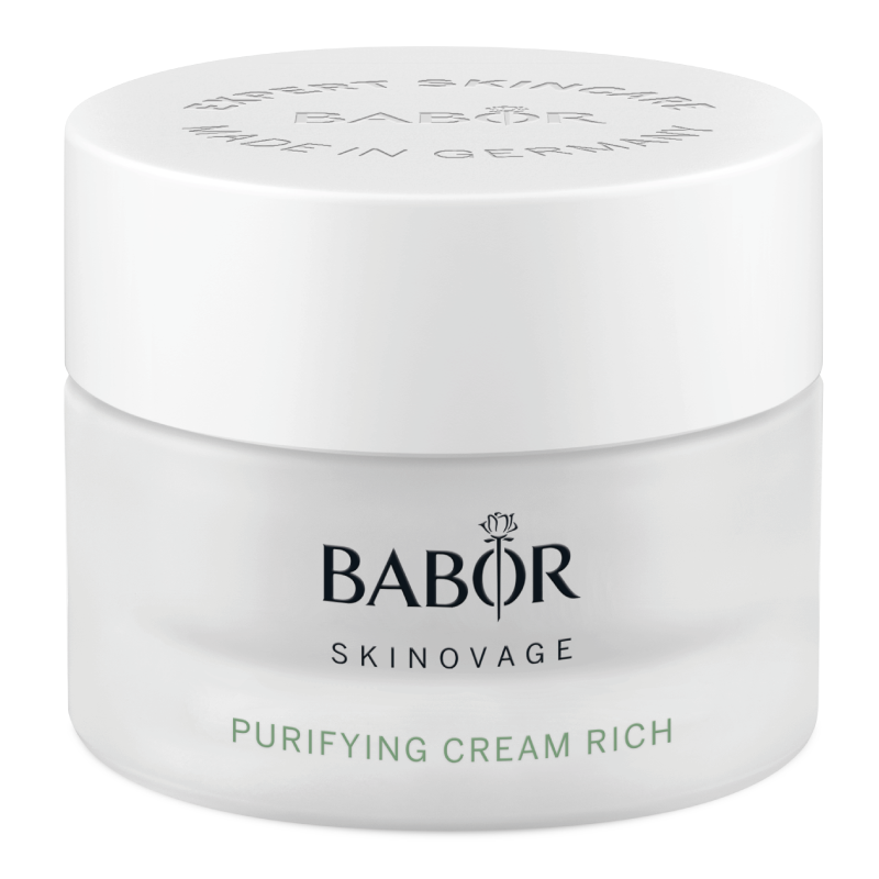 BABOR Praturtintas antibakterinis veido kremas riebiai odai. Skinovage Purifying Cream Rich 50 ml_veido kremas probleminei odai nuo spuogų