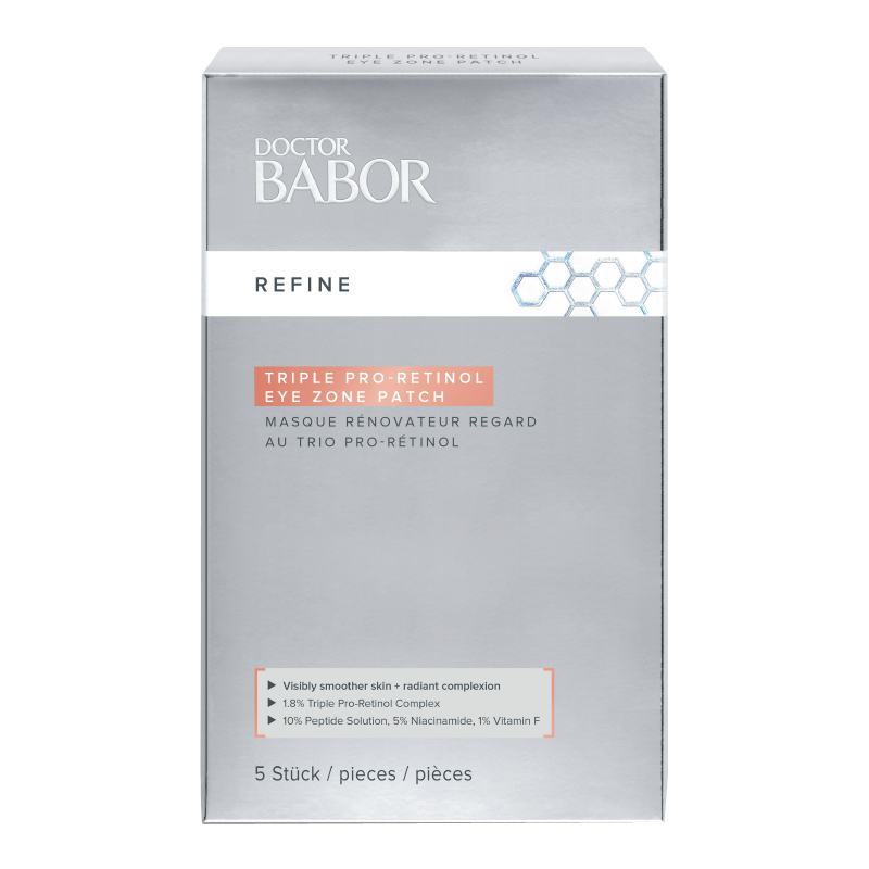 BABOR Paakių padeliai, kaukė su retinoliu. Triple Pro-Retinol Renewal Eye Patches, 5 vnt.